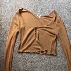 Yellow buttoned crop top small or extra small